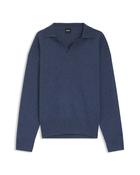 Boss Black C-Ucari Johnny Collar Long Sleeve Polo - Blue / L