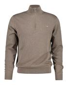 Gant Clothing Classic Cotton Half-Zip Sweater - Brown / L