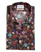 SAND Copenhagen Gordon Regular Fit Cotton Stretch Printed Shirt - Brown / 40 image