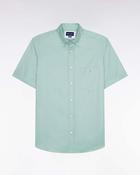 Eden Park Cotton Short Sleeve Shirt - Green / 3XL