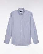 Eden Park Pinpoint Striped Cotton Shirt - Blue / 2XL