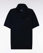 Eden Park Short Sleeve Cotton And Silk Blend Polo - Navy / L