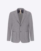 Distretto 12 Regi Melange Jersey Knit Stretch Fabric Jacket - Blue / 40