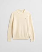 Gant Clothing Mini Cable Knit Crew Neck Sweater - Off White / L