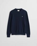 Gant Clothing Mini Cable Knit Crew Neck Sweater - Navy / 2XL