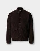 Hackett London Suede Bomber Jacket - Brown / M image