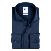 R2 100% Wool Modern Fit Shirt - Navy / 45