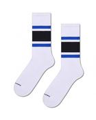 Happy Socks Simple Stripe Sneaker Sock - White