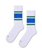 Happy Socks Simple Stripe Sneaker Sock - White image
