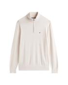 Tommy Hilfiger Quarter-Zip Mock Neck Jumper - Off White / L