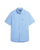 Tommy Hilfiger Light Oxford Solid Short Sleeve Regular Fit Shirt - Blue / L image
