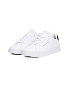 Tommy Hilfiger Logo Court Trainers With Leather - White / 41