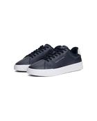 Tommy Hilfiger Logo Court Trainers With Leather - Navy / 42