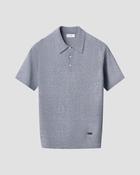 Eton Cotton Linen Regular Fit Fine Knit Polo - Blue / XL