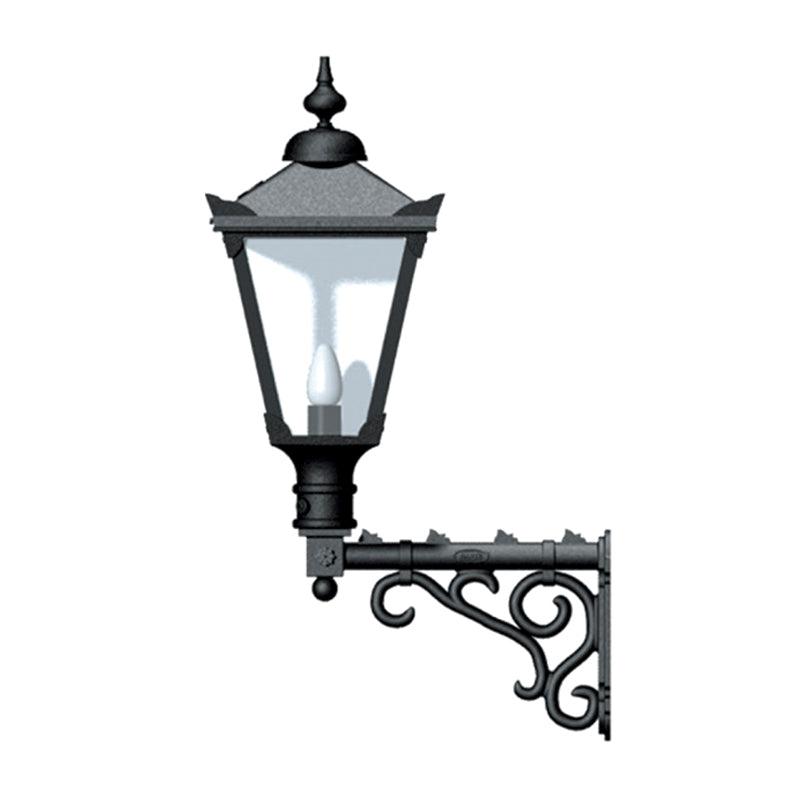 Victorian traditional cast iron wall light 1.1m in height with