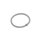 18ct WG Fope Solo Bracelet Single Diamond Roundel 0.01ct Medium