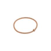 18ct Rose Gold Fope Prima Bracelet Single Diamond Rondel Medium
