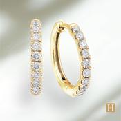 18ct Yellow Gold Inisheer Diamond Hoop Earrings 0.72ct image