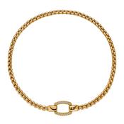 18ct Yellow Gold Fope Eka Necklet Diamond Pave Clasp 0.65ct image