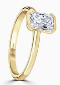 18ct Yellow Gold Certified Lab Grown Diamond Semi-Bezel Set Ring 2.07ct D VVS2 image