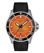 Gents Tissot 44mm Seastar 2000 Powermatic 80 Steel Case Orange Dial Ceramic Bezel Black Rubber Strap T120.907.17.281.00 image