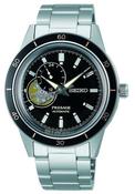 Gents Seiko Presage Style 60 Automatic Dual Time Open Heart  Black Dial Steel Bracelet