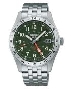 Gents Seiko 39mm Automatic 5 Sports Field GMT Steel Bracelet Khaki Dial HDB001K1