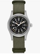 Hamilton Khaki Field Mechanical 36mm Steel Case Black Dial Green Textile Strap