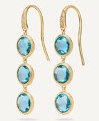 18ct Yellow Gold Marco Bicego Jaipur 3 Topaz Drop Earrings with Diamond Hook Fittings OB1965-AB_TP01_Y_02 image