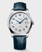 Gents Longines 41mm Master Collection Automatic Steel Case Silver Arabic Numeral Dial Navy Strap L2.950.4.73.2