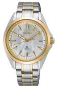 Ladies Seiko Prospex Sea Marine Sports Quartz 34mm Bi Coloured Bracelet Mother of Pearl Dial