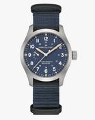 Hamilton 40mm Khaki Field Power Reserve Mechanical Blue Dial Steel Case Blue Textile Strap  H69509940