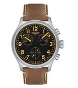 Gents Tissot Chrono L 42mm Steel Case Black Arabic Numeral Dial Brown Leather Strap T116.417.16.052.01