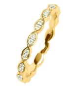 18ct Yellow Gold Michael O'Dwyer Juliet Navette Diamond Half Set Ring 0.16ct