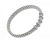18ct White Gold Fope Vendome Bracelet 5 Diamond Roundels 0.37ct Medium image