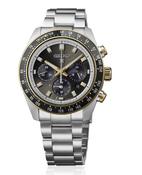 Gents Seiko 41.4mm Prospex Solar Chronograph Speedtimer Steel Bracelet Grey Dial Black Bezel HBJ002P1 image