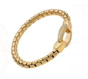 18ct Yellow Gold Fope Eka Bracelet Diamond Clasp 0.71ct Medium image