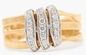 18ct Yellow and White Gold Marco Bicego Marrakech 3 Strand Diamond Rondel Ring 0.213ct MB AG372_B9_YW_M5 image