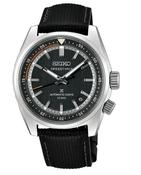 Gents Seiko 39.5mm Automatic Heritage Motoring Countdown Speedtimer Steel Case Black Dial Black StrapHBC004J1 image