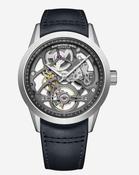 Gents Raymond Weil 40mm Automatic Freelancer Skeleton Anthracite Dial Steel Case Dark Blue Leather Strap Calibre RW1212 2786-STC-60000 image