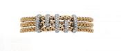 18ct Yellow Gold Fope Eka Bracelet 5 White Gold Diamond Roundels 0.64ct medium image