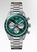 Gents Tag Heuer 42mm Automatic Carrera Automatic Chronograph Sport Steel Bracelet Green Ceramic Bezel Green Dial     CDB2112.BA0054