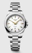 Ladies Longines 30mm Conquest Quartz Steel Bracelet White Dial with Date and Gilt Hands  L3.350.4.12.6 image