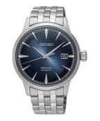 Gents Seiko Presage Automatic Steel Bracelet Blue Baton Dial Date