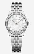 Ladies Raymond Weil Tocatta 24mm Quartz Steel Bracelet LG Diamond Bezel White Mother of Pearl LG Diamond Dial image