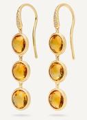 18ct Yellow Gold Marco Bicego Jaipur 3 Yellow Quartz Drop Earrings with Diamond Hook Fittings MB OB1965-AB_QG01_Y_02 image
