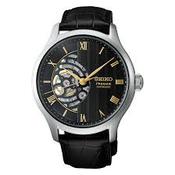Gents Seiko Presage 41.8mm Automatic Japanese Garden Twilight Steel Case Black Dial Black Leather Strap HCB008J1