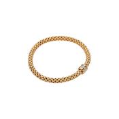18ct Yellow Gold Fope Solo Bracelet Diamond Rondel 0.10ct Medium