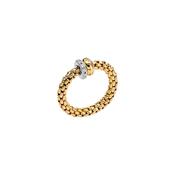 18ct Yellow Gold Fope Solo Ring with Diamond Rondel 0.17ct Medium image