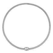 18ct White Gold Fope Solo Single Diamond Set Necklet 0.03ct 43cm image